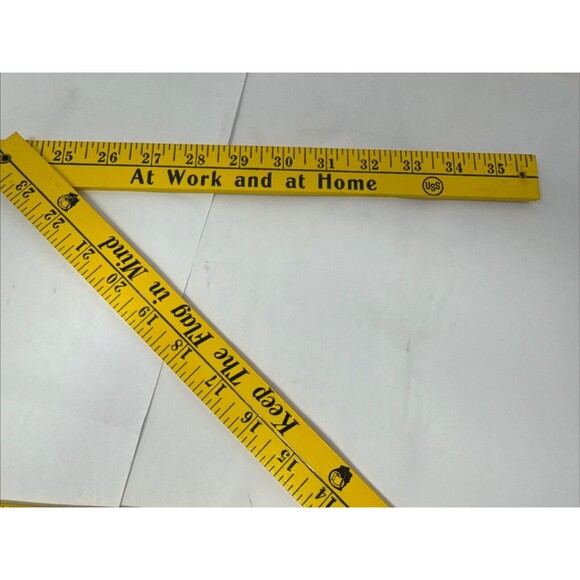 Vintage USS Yellow Folding Yard Stick Ruler Advertising Keep the Flag in Mind - Picture 2 of 6
